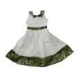 robe-enfant-fille-blanche-motifs-verts-bandeau-africain-4-6-ans